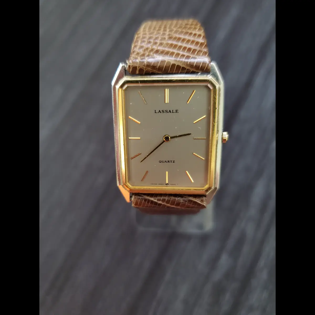 Super Rare Vintage Lassale 9550-5408 Mens Watch Gold With Bronze Champagne Dial