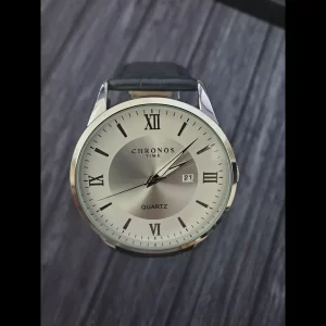 Chronos Tuxedo Roman Silver Pie Pan Dial Mens Cocktail Time Watch