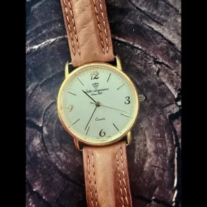 Rare Vintage Jules Jurgensen Gold Men’s 4673 Champaign Quartz Date Wristwatch!