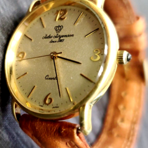 Rare Vintage Jules Jurgensen Gold Men’s 4673 Champaign Quartz Date Wristwatch!