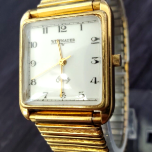 Rare Vintage Longine Wittnauer M5611 White Enamel Dial Mens Watch Excellent