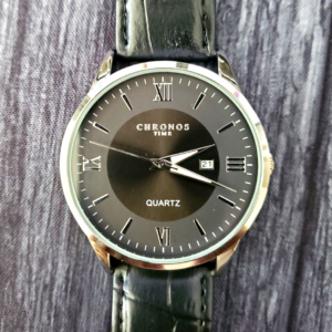 Chronos Japan Movement Tuxedo Black Roman Dial Mens T Cocktail Time Watch Nib