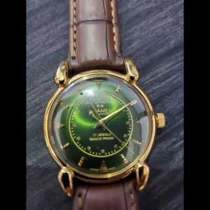 Rare Roamer Shock Proof Manual Wind Swiss Watch Restored Serviced Gld-Grn-Brw