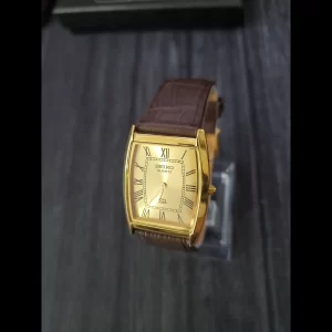 Rare Vintage Men's Barrel Tank Gold Champaign Roman Dial Watch New Mvt Batt