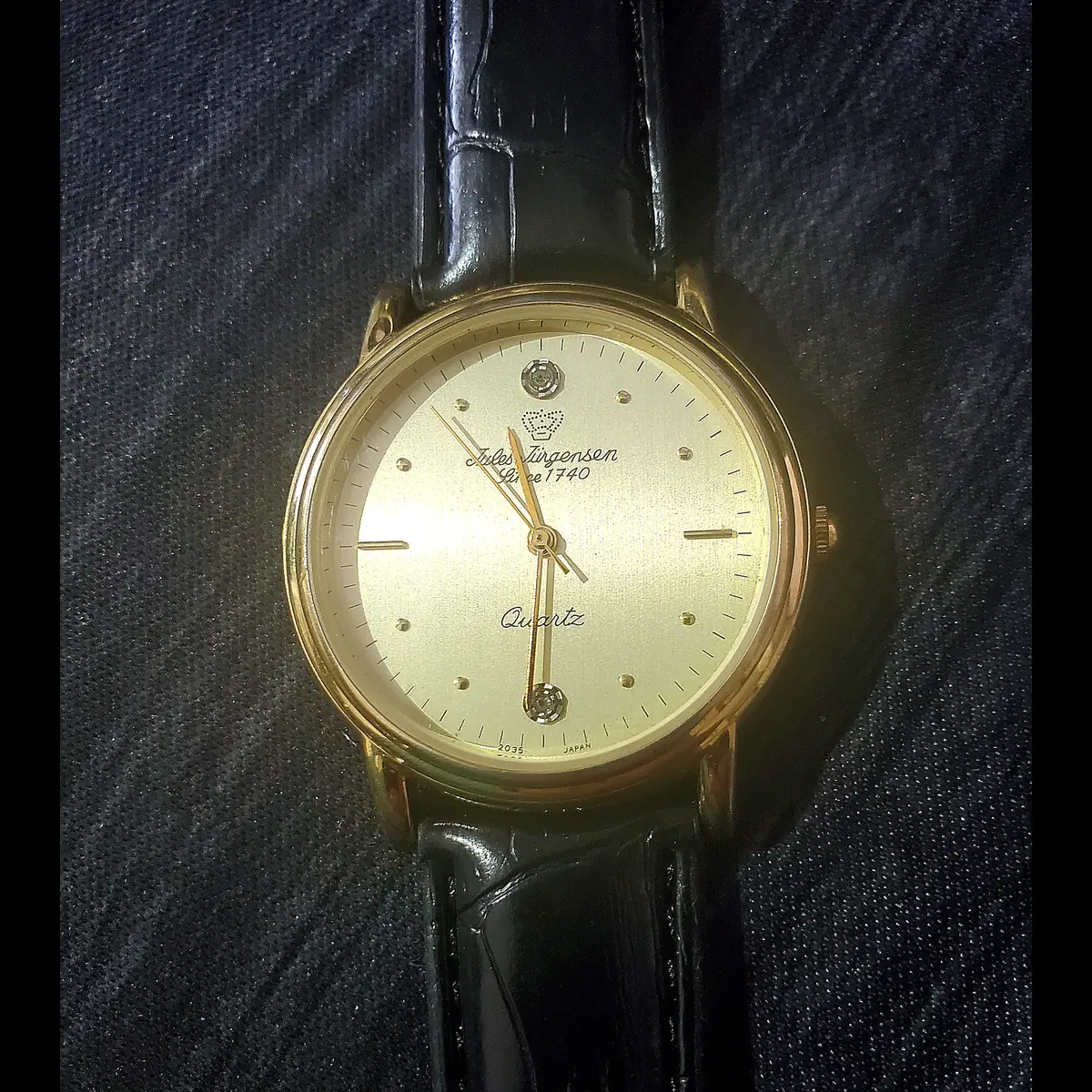 Rare 1970s Jules Jurgensen Men’s 377 Gold Diamond Dial Watch