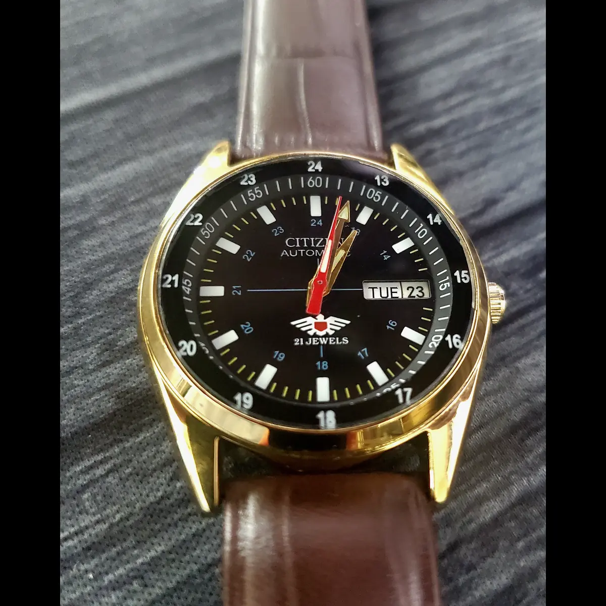 Vintage Citizen Automatic 12-24hr Dial Watch 82004s Serviced - Image 2