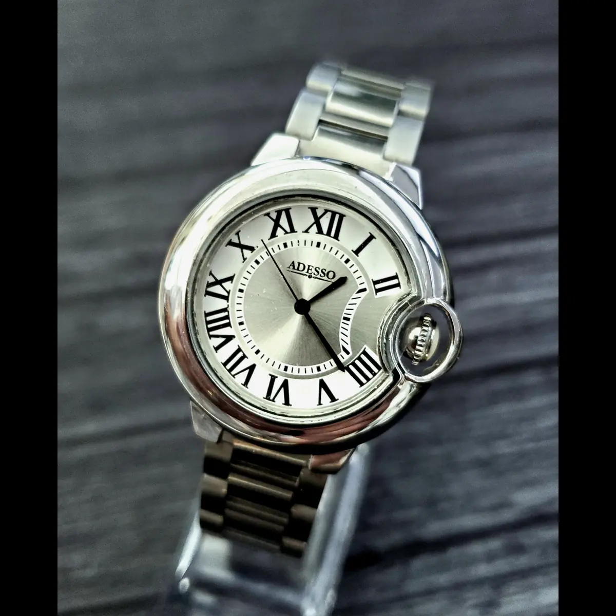 Art Deco Roman Adesso Neuvoux Stainless Men's Dress Watch - Image 3