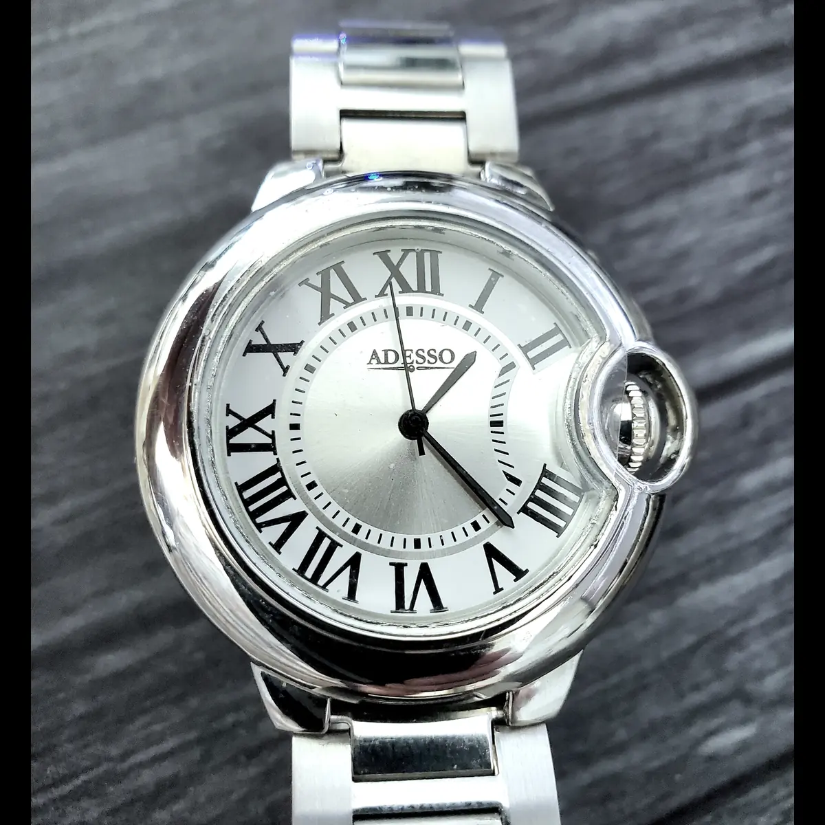 Art Deco Roman Adesso Neuvoux Stainless Men's Dress Watch - Image 2