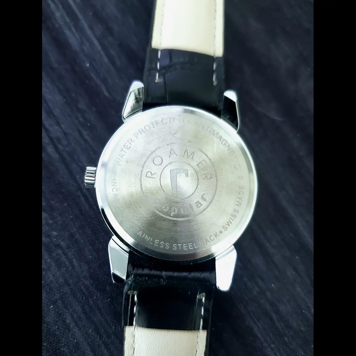 Rare Roamer Brevete Swiss Mens Manual Watch Slv Wht Serviced - Image 6