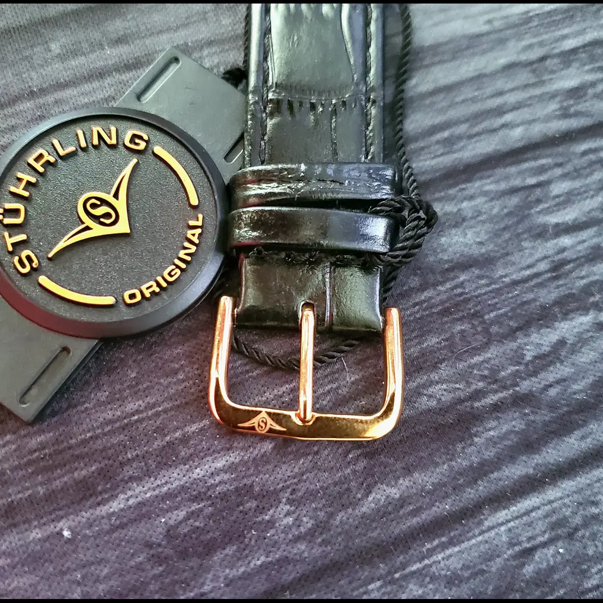 New Rare Rose Gold Stuhrling Avant Garde Swiss Mens Watch - Image 2