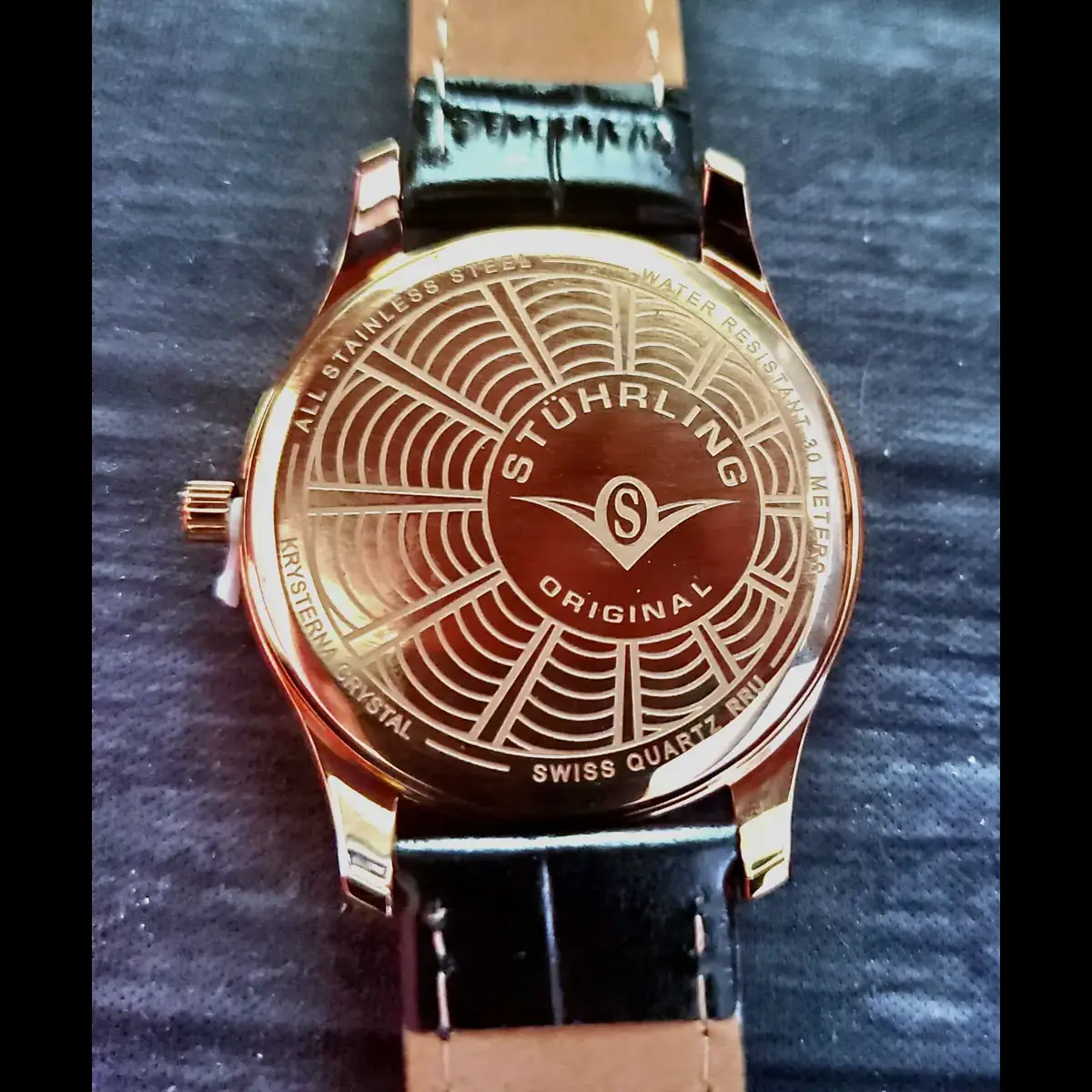 New Rare Rose Gold Stuhrling Avant Garde Swiss Mens Watch - Image 3