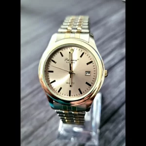 Rare Gruen Precision Diamond Mens Watch 2-Tone Gold Silver