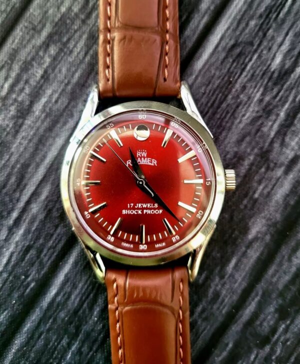 RARE Roamer Shock Proof Manual Wind Swiss Watch Restored Serviced SLV-RED-BRW