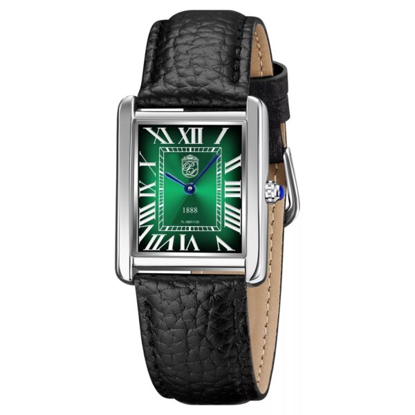 Pierre Lucerne Emerald Green Sunburst Dial 1888 Swiss Inspired Mens Tank Watch