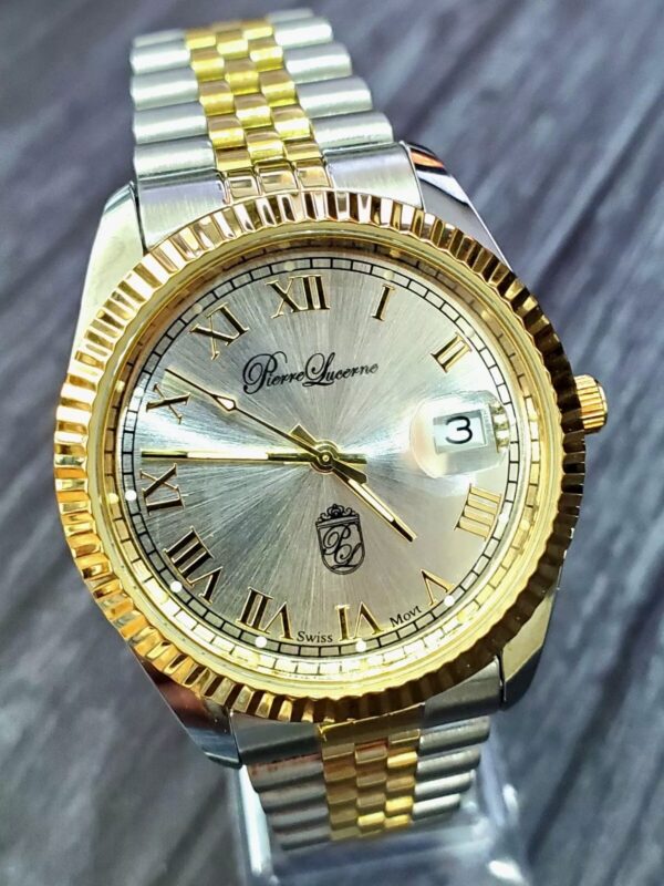 Pierre Lucerne Swiss Jubilee Band Fluted Bezel President DateJust Mens Watch