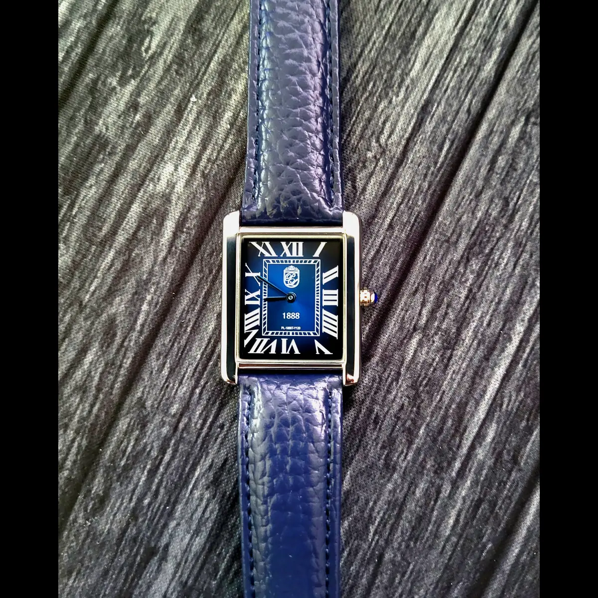 Pierre Lucerne Sapphire Colours 1888 Swiss Inspired Design Mens Tank Watch