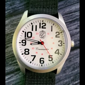 Authentic Pierre Lucerne Commander Railroad Style White Dial Watch