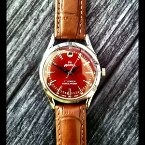 Rare Roamer Shock Proof Manual Wind Swiss Watch Restored Serviced Slv-Red-Brw