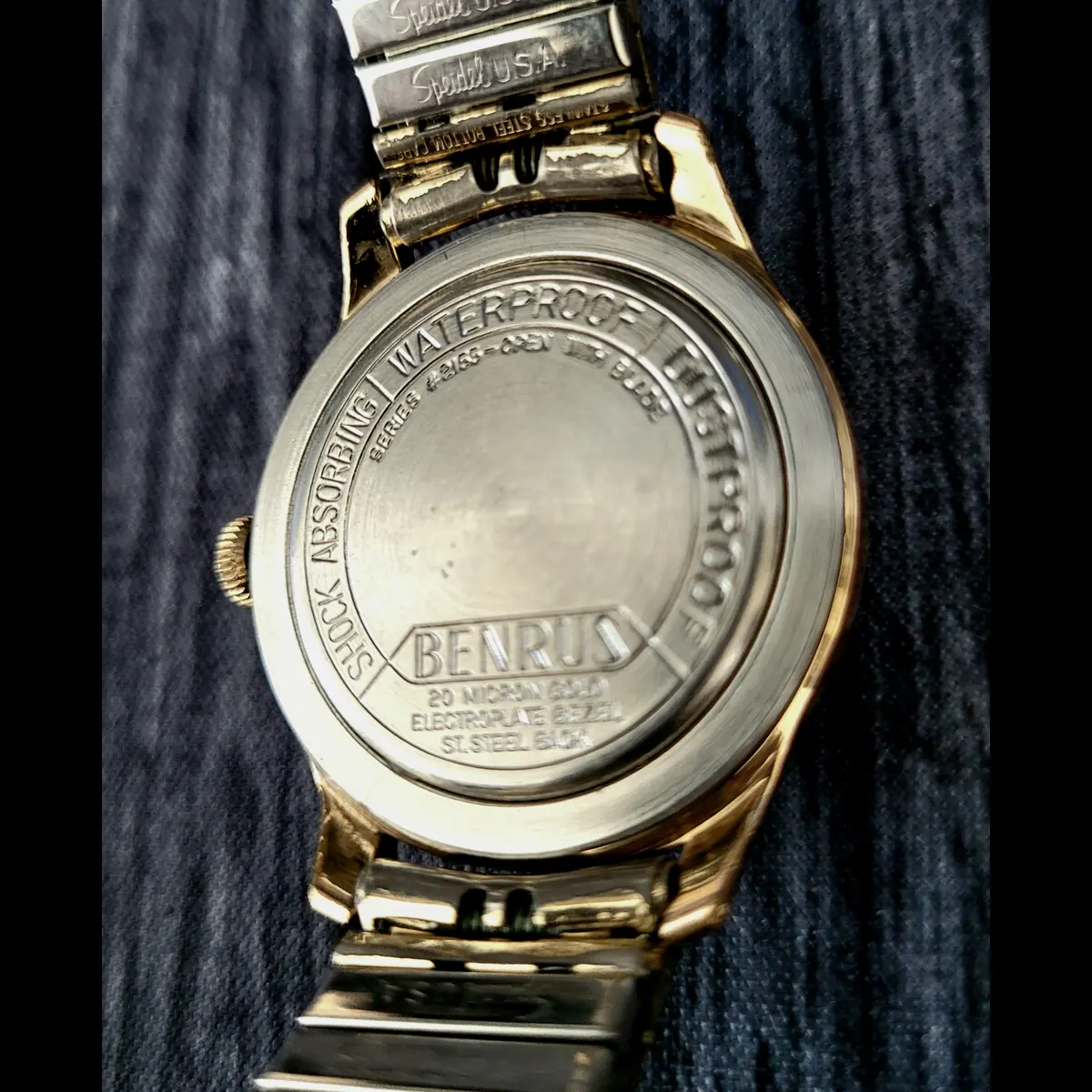 Rare Cond Vintage Benrus 20 Micron Gold Manual Mens Watch - Image 5