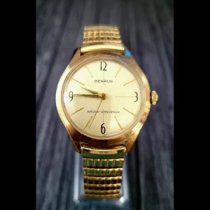 Rare Cond Vintage Benrus 20 Micron Gold Manual Mens Watch
