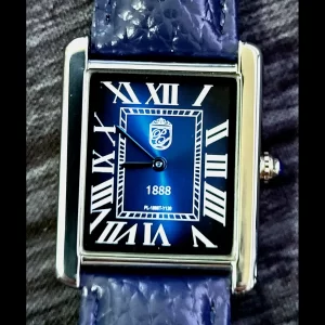 Pierre Lucerne Sapphire Dial 1888 Swiss Inspired Design Mens Tank Watch