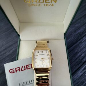 Rare Gruen Sub-Second German Designed Classic Tank Watch NIB