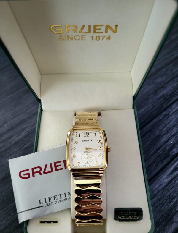 Rare Gruen Sub-Second German Designed Classic Tank Watch NIB