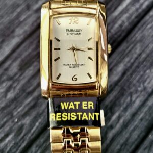 Rare Gruen Embassy Curvex Gold Mens Tank Dress Watch W Box