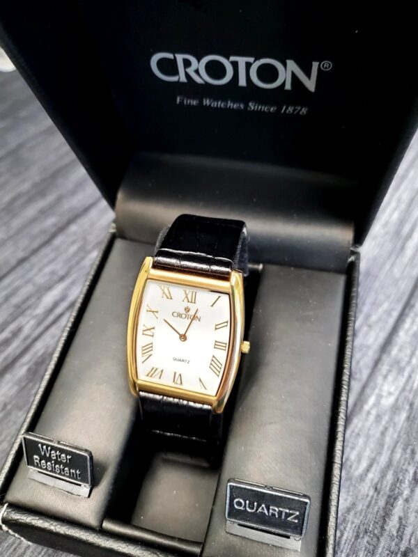 Very Rare Vintage Croton Art Deco Tonneau Watch New In Box