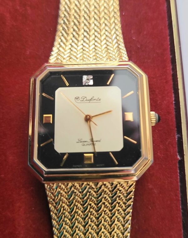 Rare Vintage Retro Lucien Piccard Men's Diamond Watch In box