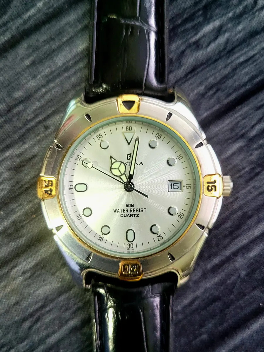 Rare Vintage Festina Vera Pelle Swiss 6777 Diver Mens Watch - Image 2