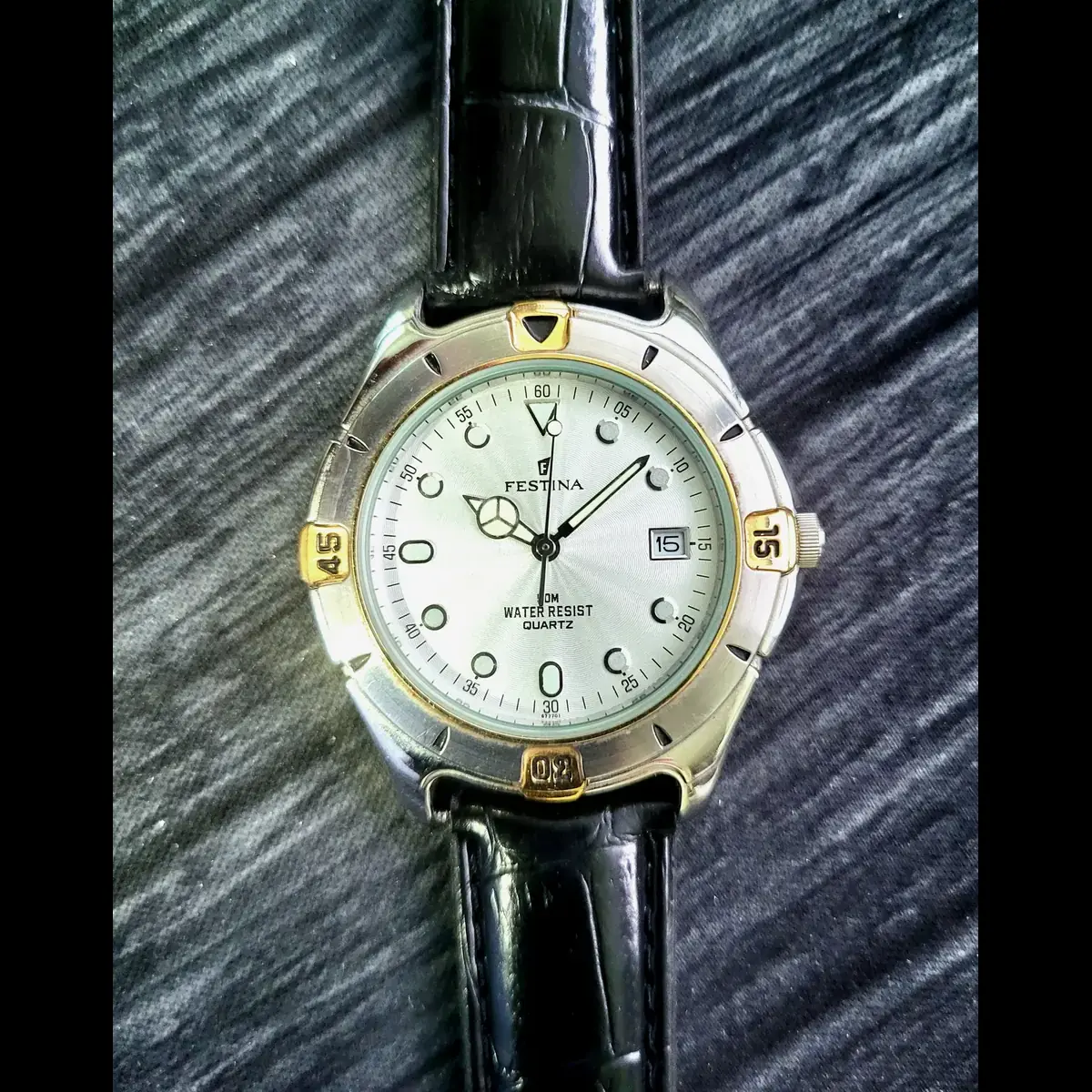 Rare Vintage Festina Vera Pelle Swiss 6777 Diver Mens Watch