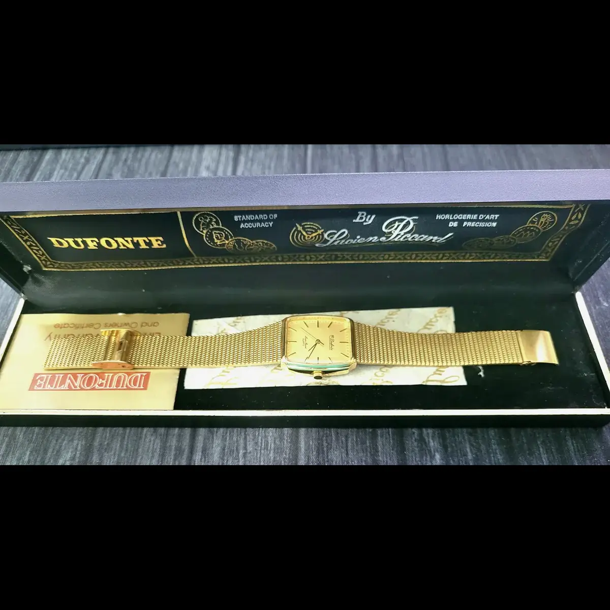 Rare Vintage Dufonte Lucien Piccard Mens Watch New Old Stock - Image 6