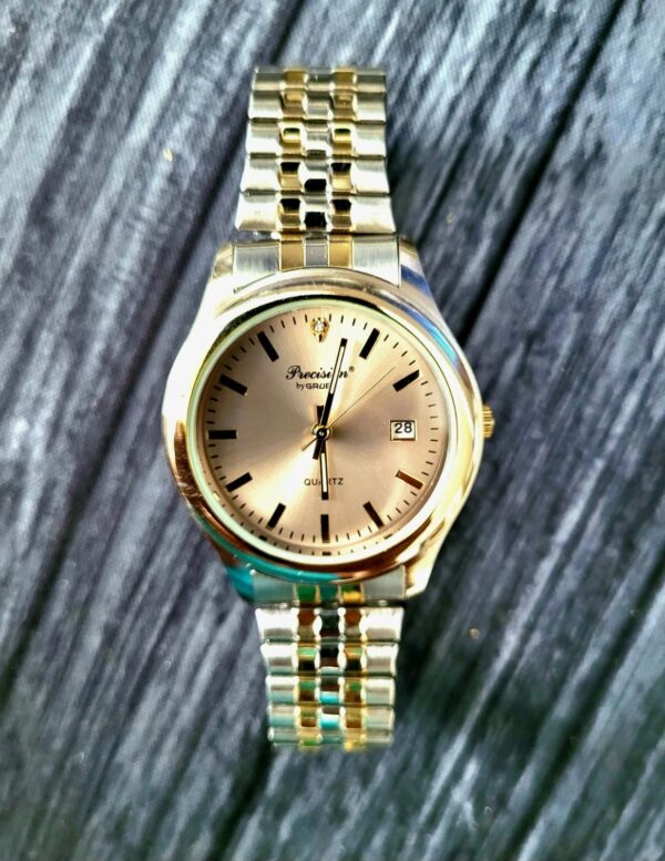 Vintage Rare Gruen Diamond Mens Watch Retro Classic New Batt