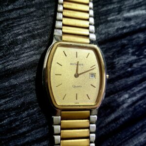 Vintage Bucherer Gold Dust Dial Mens Swiss Tank Date Watch