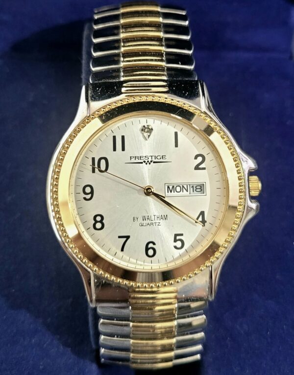 Rare Vintage Waltham Prestige 80's Diamond Dial Men's Watch