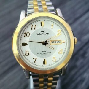 Rare Vintage Waltham 1980's Day Date Retro Men's Watch