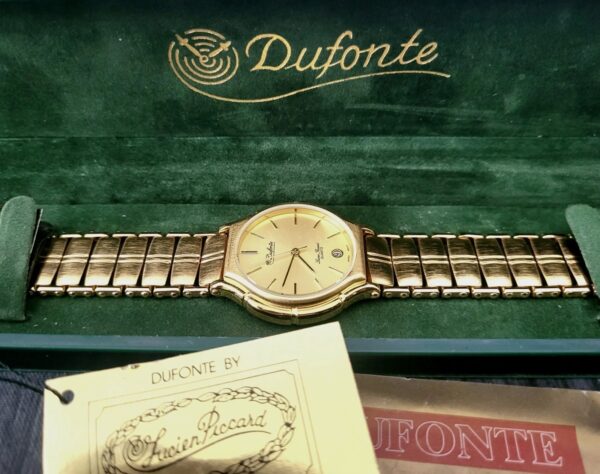 Vintage Retro Lucien Piccard Dufonte Mens Watch W Box Papers