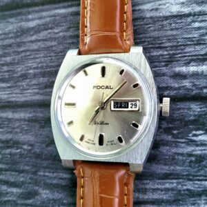Very Rare Vintage Focal Swiss Mvmt Mechanical Watch Day Date