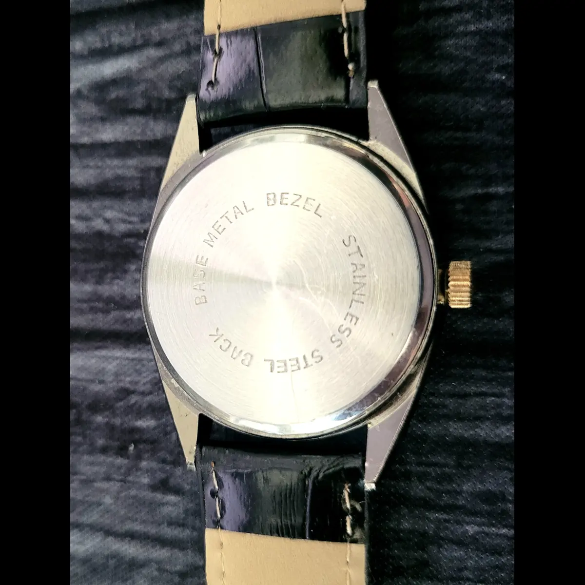Rare Benrus Smoke Swiss Diamond President Watch Fluted Bezel - Image 4
