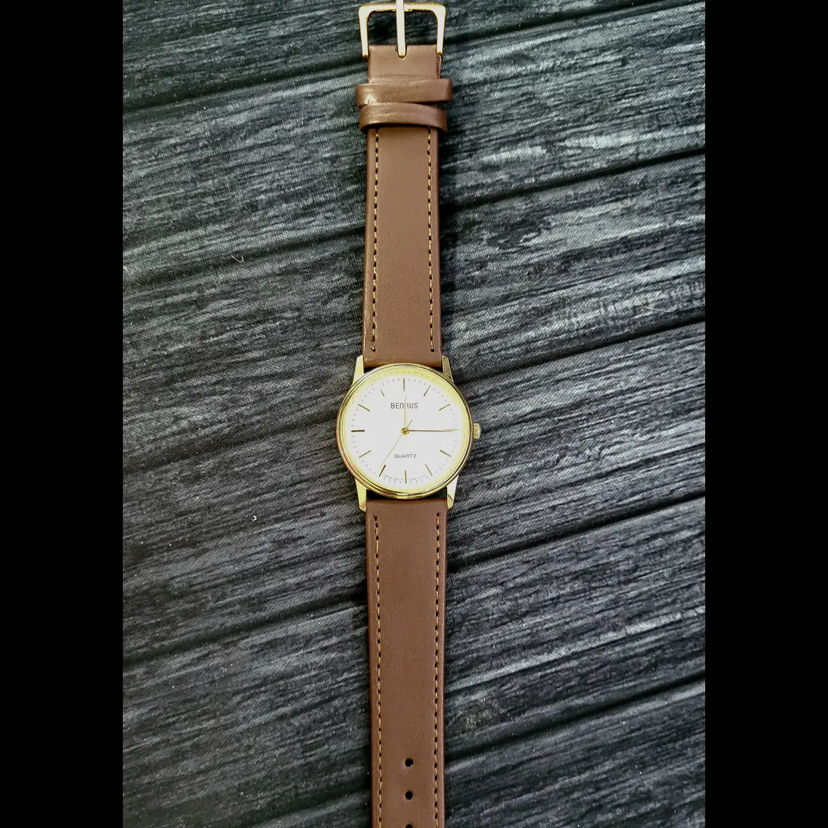 Rare Vintage Benrus Legacy White Enamel Mens Pie Pan Watch - Image 4