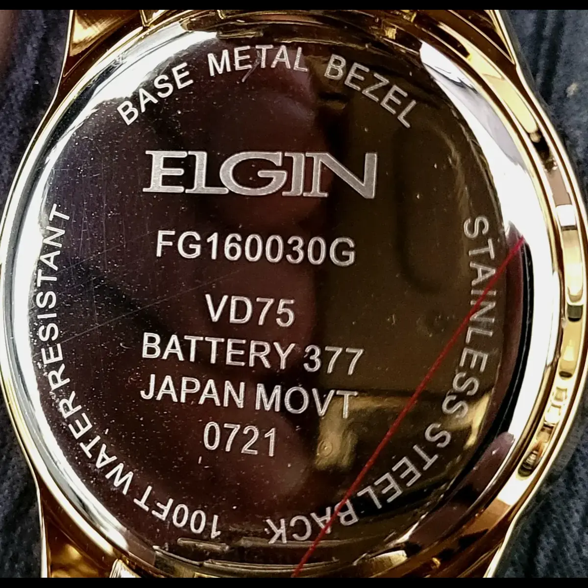 Elgin Men's Gold Gem Paved Black Dial Watch Vd75 New In Box - Image 5