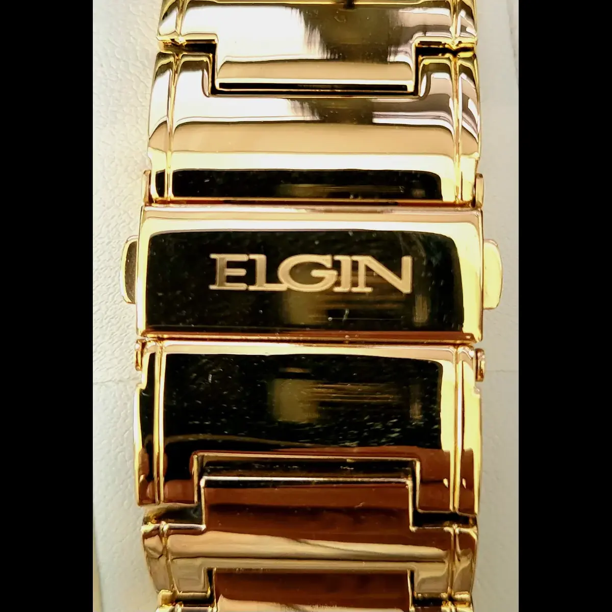 Elgin Men's Gold Gem Paved Black Dial Watch Vd75 New In Box - Image 6