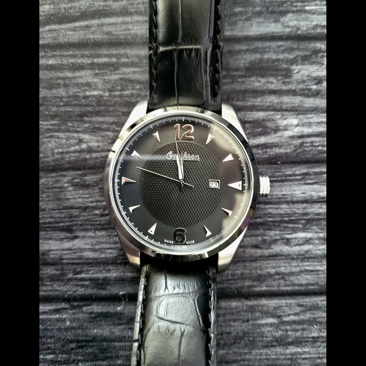 Real Nice Omikron Paladin Swiss Mens Watch Guilloche Dial NIB - Image 2