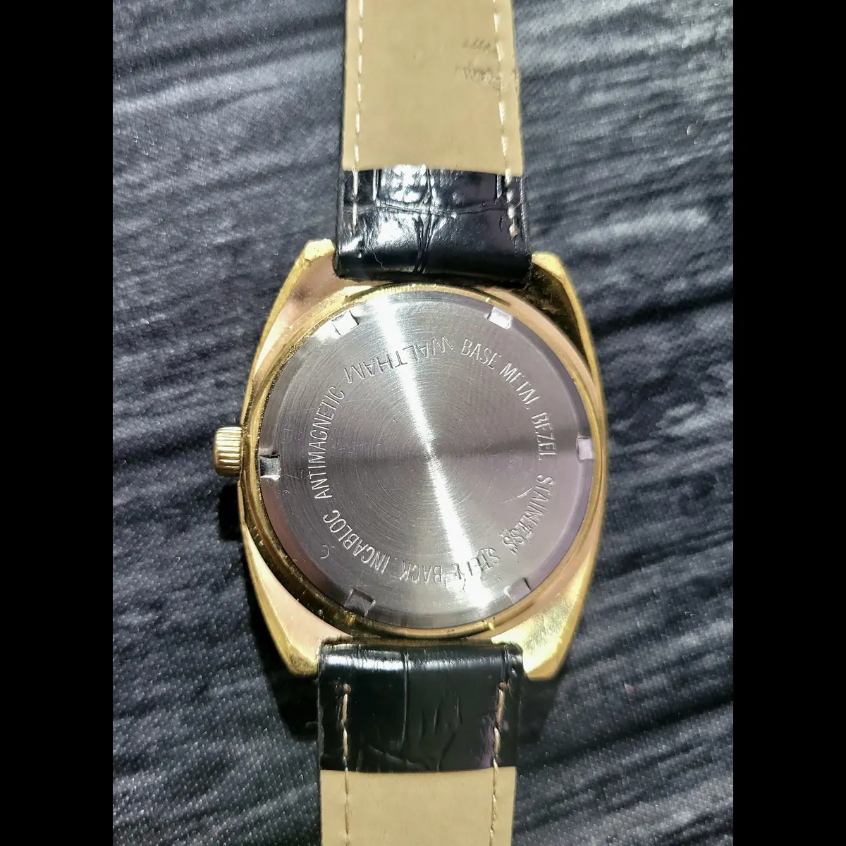 Rare Waltham Vintage Mens Swiss Cats Eye Dial Mech Watch - Image 5