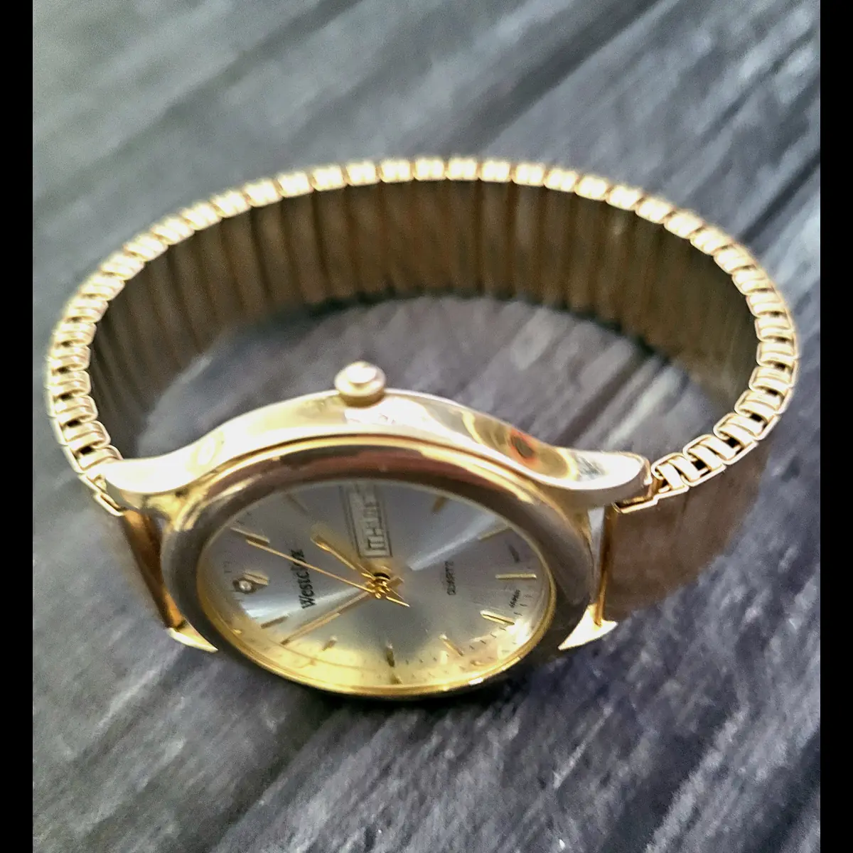 Rare Vintage Retro Westclox Men's Diamond Watch New Battery - Image 2