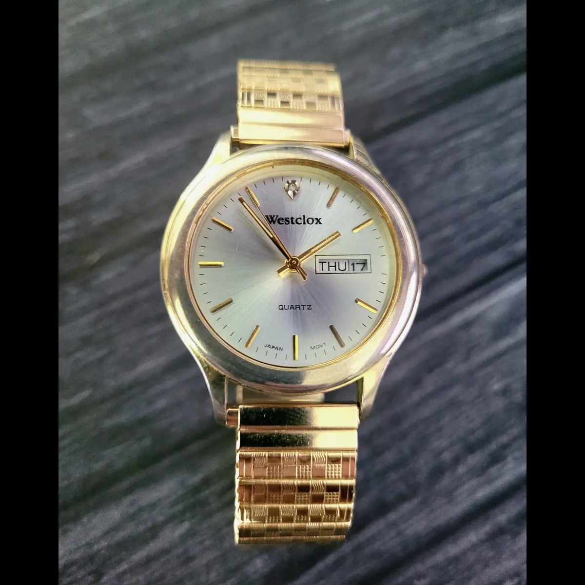 Rare Vintage Retro Westclox Men's Diamond Watch New Battery