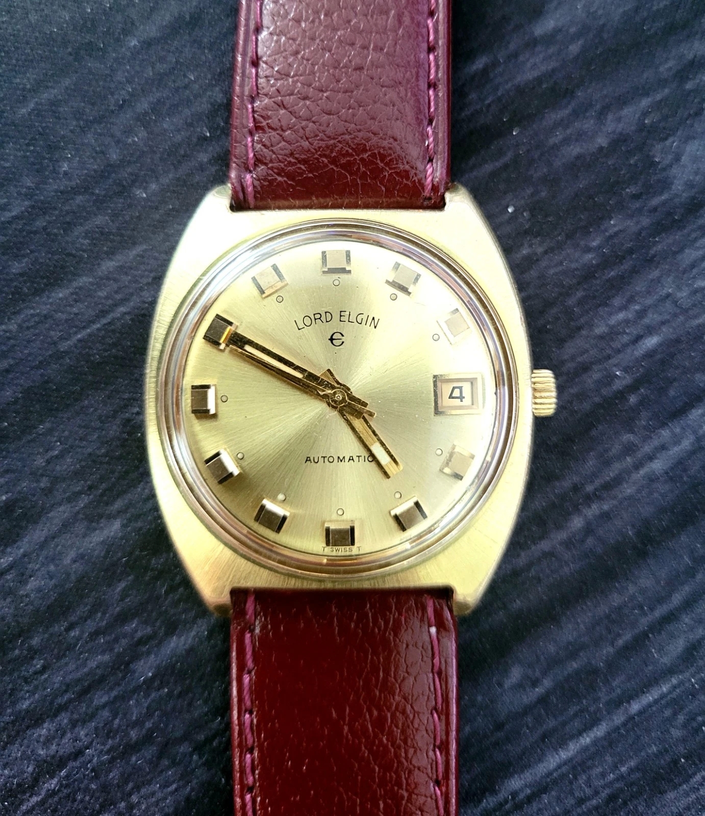 Rare Antique Mens 60s Lord Elgin 990 Swiss Automatic Watch