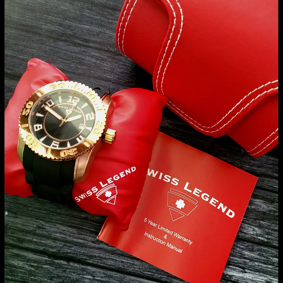 Rare Vintage Swiss Legend Commander Mens Dive Watch In Box - Image 5
