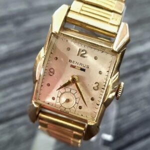 Rare Antique 1930s Benrus 10k Gold Filled Watch Swiss Runs